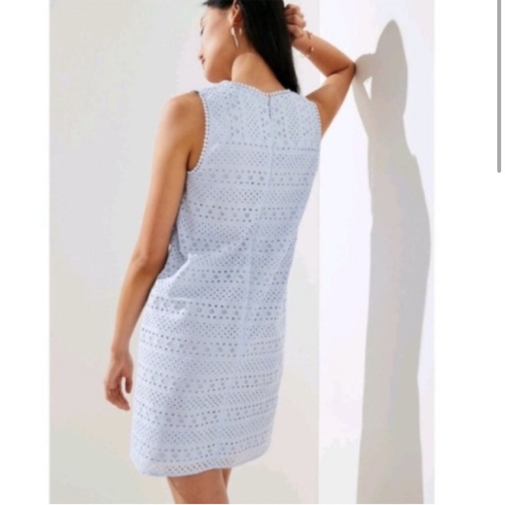 LOFT periwinkle eyelet dress. Size 6 - Picture 2 of 8